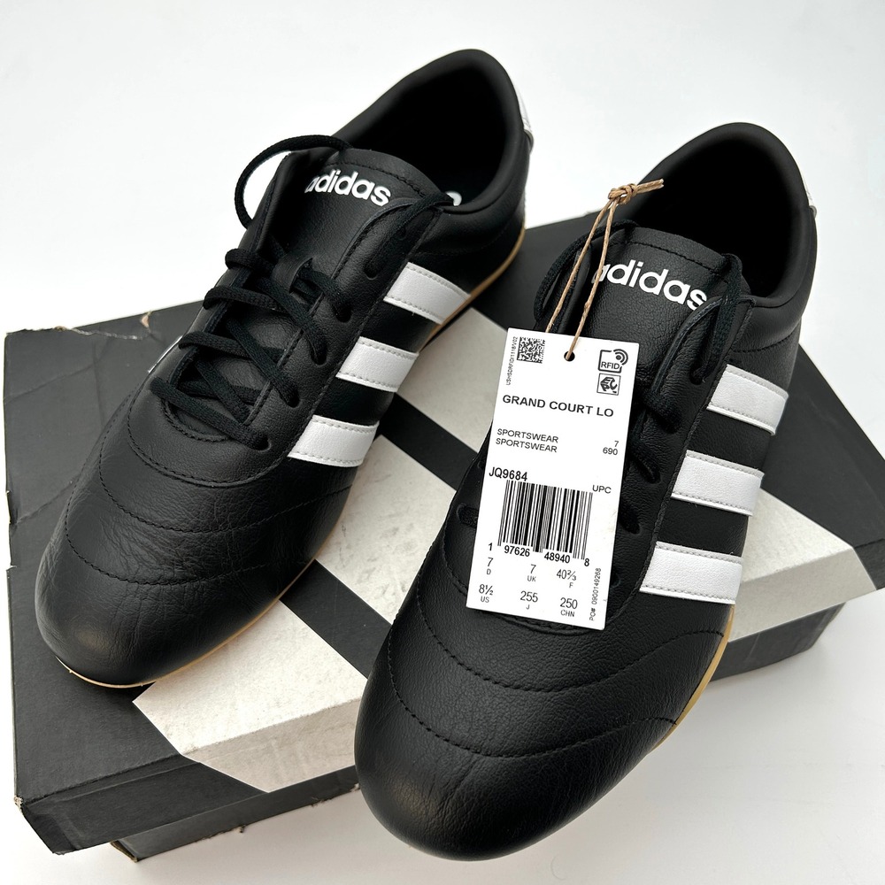 adidas Grand Court Lo Womens Size 8.5 Core Black White Gum Sneakers NEW JQ9684 - Picture 5 of 7